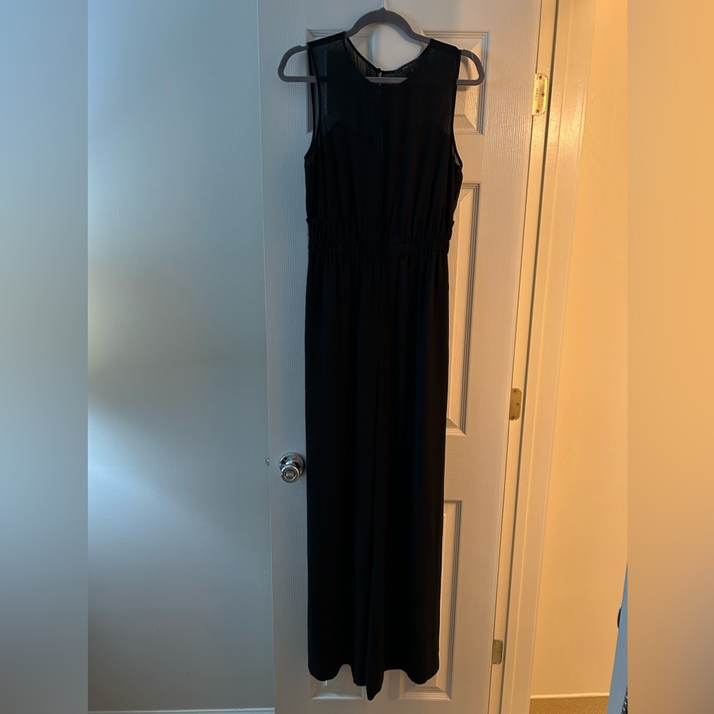 BCBGMaxAzria Sheer Black Top Jumpsuit